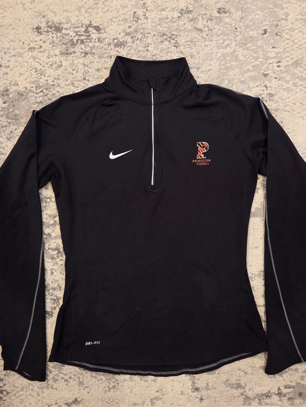 Nike Black Long-Sleeve Dri-FIT Princeton Tigers Quarter Zip Womens Medium